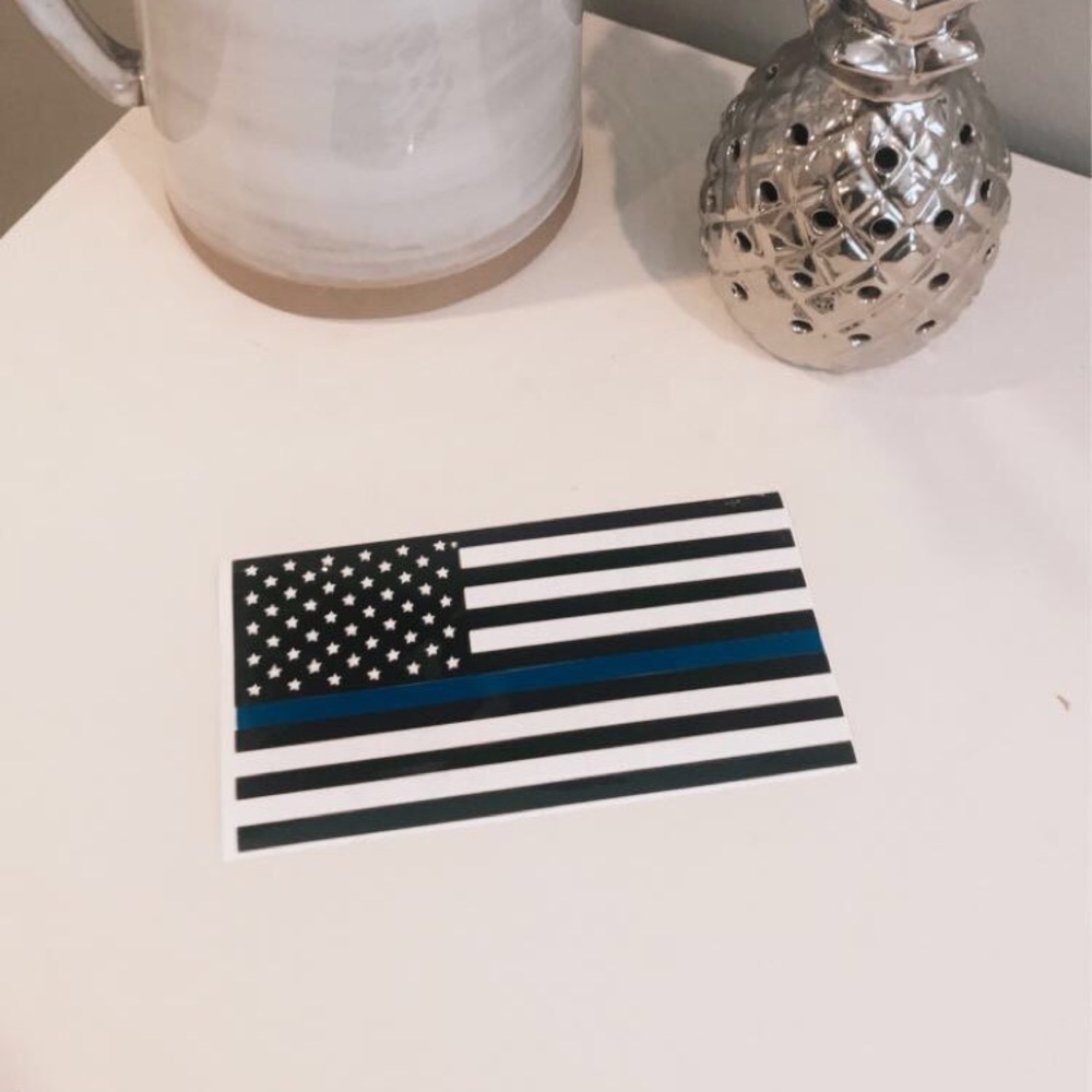 back the blue sticker